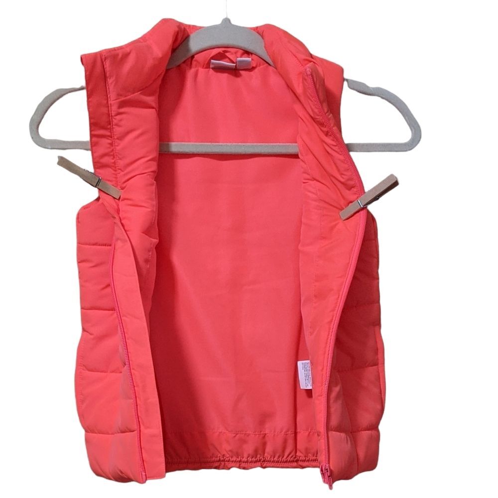 Puma puffy vest bright orange , Coral super front, outerwear, layer girls XS 5/6 - Picture 3 of 10